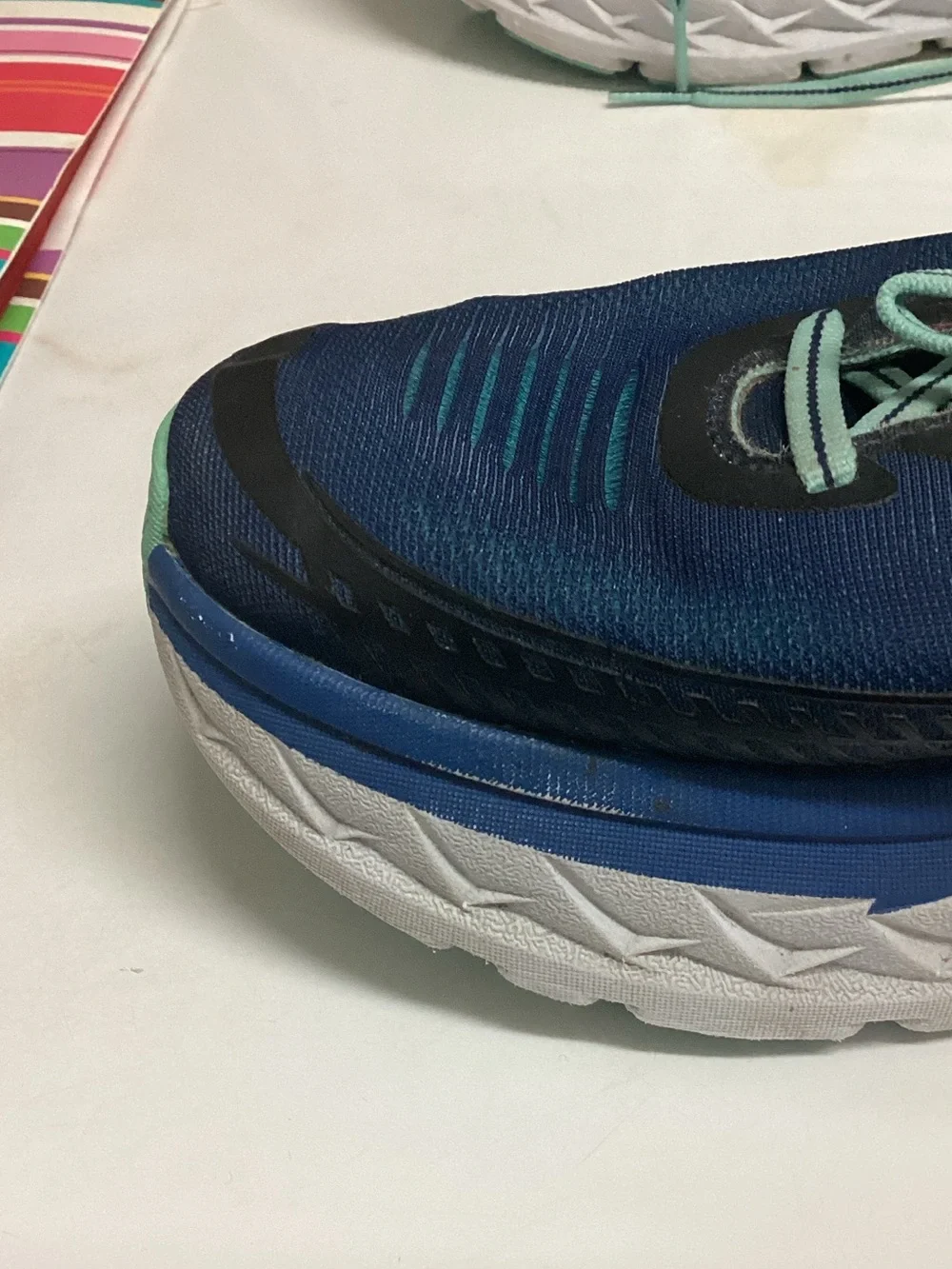 Hoka Women Navy Blue & Teal Running Sneakers
